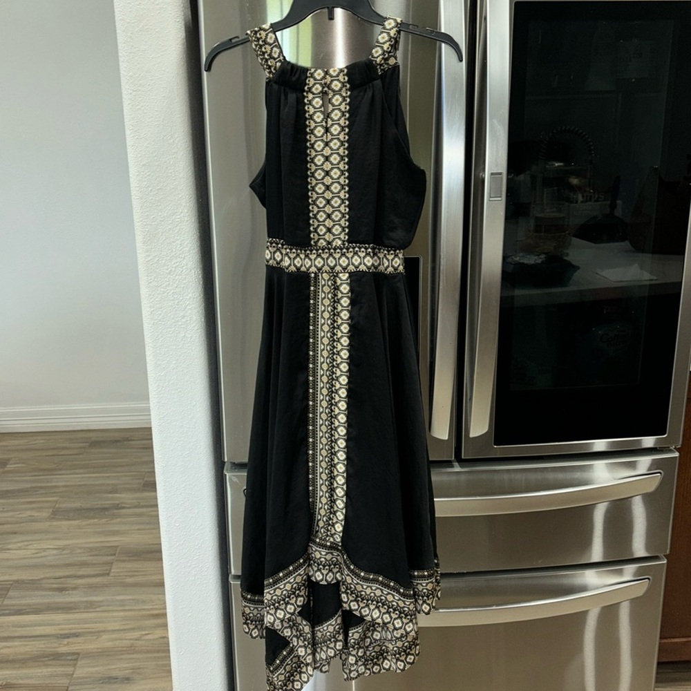 Black silk long dress